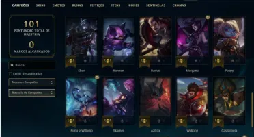 Conta ouro 4 com 44 Champs e 10 Skins