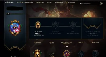 CONTA LOL OURO 2, 70 CHAMPIONS, 20 SKINS