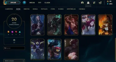 CONTA LOL OURO 2, 70 CHAMPIONS, 20 SKINS