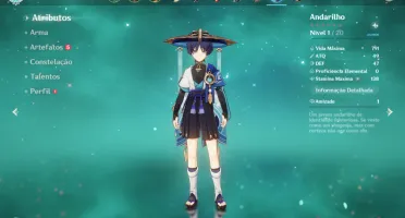 Genshim Impact (AR10): Venti+Elegy (arco)+Diluc+Andarilho