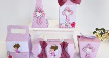 Kit Festa 20 Lembrancinhas Batizado Menina Personalizadas