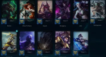 CONTA C/ 134 CHAMP + 56 SKIN + 10 GEMAS + 72 SKIN NO ESPOLIO