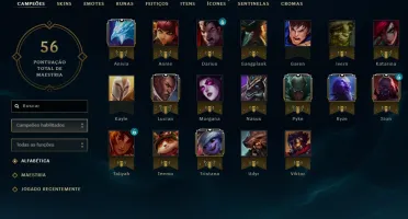 Conta LoL level 30 nenhuma ranked 19 campeões