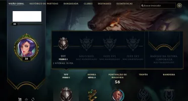 Conta LoL level 30 nenhuma ranked 19 campeões
