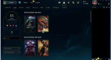 Conta LOL nível 87 - 35 skins - 70 campeões