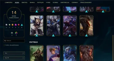Platina 3 com 55 Champs e 14 Skins
