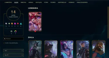 Platina 3 com 55 Champs e 14 Skins