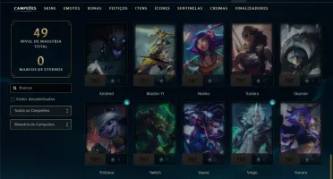 Platina 3 com 55 Champs e 14 Skins