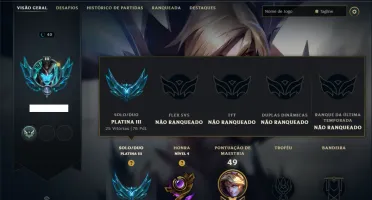 Platina 3 com 55 Champs e 14 Skins