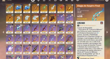 Genshin Ar60 - 70 Personagens (39 Lvl 90)
