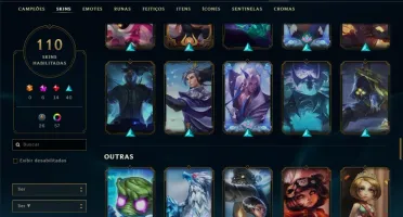Conta platina 4 com 110 skins (6 delas edição prestigio)