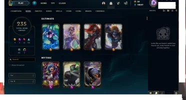 conta platina 1 com 235 skins