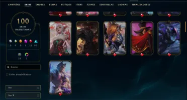Bronze 3 com TODOS os Champs e 100 Skins ( Nivel 504 )