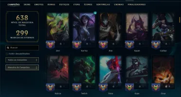 Bronze 3 com TODOS os Champs e 100 Skins ( Nivel 504 )