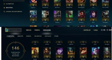 Conta gold 4 9 pagina de runas 86 campeos varias skins