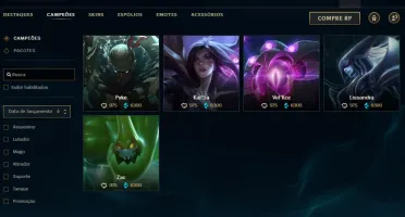 Conta LOL (Quase todos os champs, 24 skins)