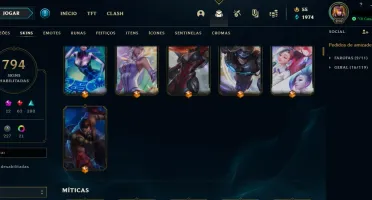 Conta top com 794 skins/ full champ