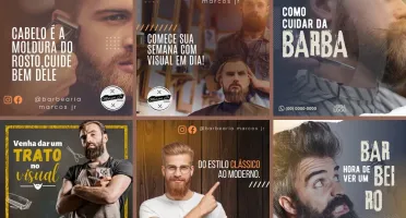 Pack Artes Canva Barbearia 100 Temas Editáveis de Barbearias