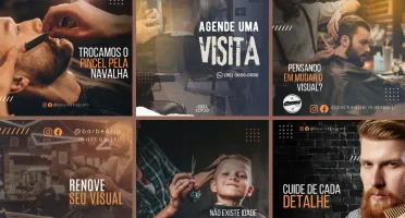 Pack Artes Canva Barbearia 100 Temas Editáveis de Barbearias