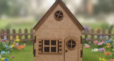 Mini Casinha MDF, diorama 10x8cm mod 1