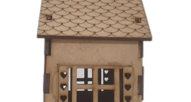 Mini Casinha MDF, diorama 10x8cm mod 1