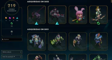 Conta 550 Skins, Diamante IV, 2k RP, 60k EA, Colecionador