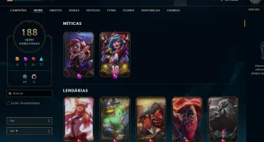 Conta Lol 189 Skin Todos Champions, 300K Ea, 2K De Rp Lv 417