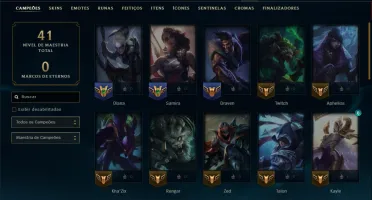 Platina 1 com 40 Champs e 41 Skins
