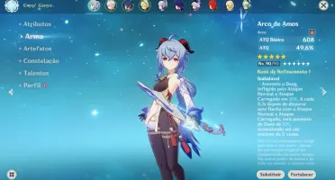 Ganyu + arco de amos + Kazuha + Ayaka + Raiden