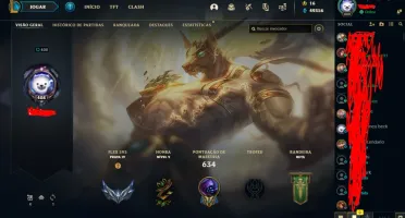 Conta de lol lvl 403 e 167 skins