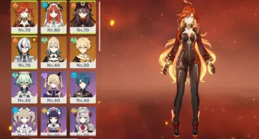 Conta com Mavuika,Arlecchino,Nilou e Hutao,COM 5 T5 e 2 arma