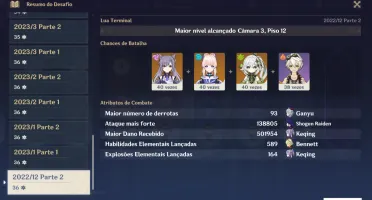 Conta Genshin - AR 57 - Todos os arcontes