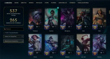 Unranked com TODOS os Champs e 81 Skins ( ADC / SUP / MID )