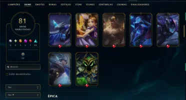 Unranked com TODOS os Champs e 81 Skins ( ADC / SUP / MID )