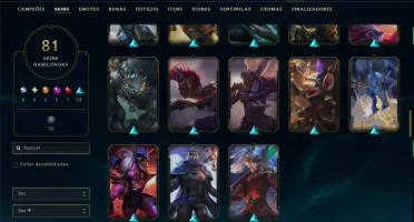 Unranked com TODOS os Champs e 81 Skins ( ADC / SUP / MID )