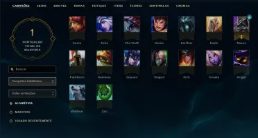 conta lol level 30 unranked