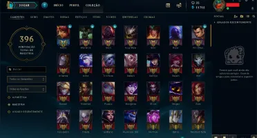 Conta LV 109 com 104 Champions 34 skins tem que fazer md10