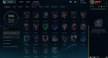 Conta LV 109 com 104 Champions 34 skins tem que fazer md10