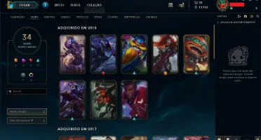 Conta LV 109 com 104 Champions 34 skins tem que fazer md10