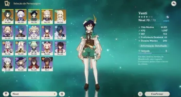 Venti c2 Com harpa + Albedo + qiqi + xiao