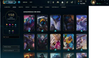Conta mestre LOL lv 310 com 150 skins e todos os campeões
