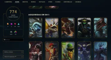 CONTA LEAGUE OF LEGENDS-CONTA SEASON 1-LVL 137-774 SKINS++++
