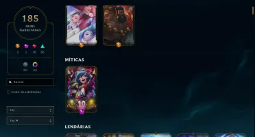Conta league of legends com 185 skins por 12 reais!!!