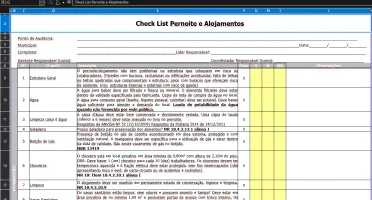Planilha de Checklist para Alojamento – Controle de Itens