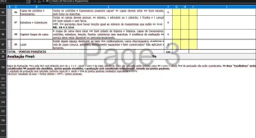 Planilha de Checklist para Alojamento – Controle de Itens