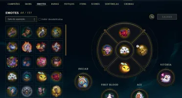 Conta lol, LVL 220, 78 SKINS, 64 EMOTES, 131 Campeões