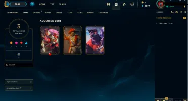 CONTA LOL PLATINA 4/ 3 SKINS/ 36 CHAMPS/ KAT BATTLE QUEEN