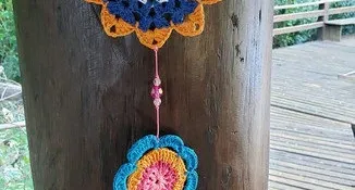 Enfeite de Parede em Crochê Flores