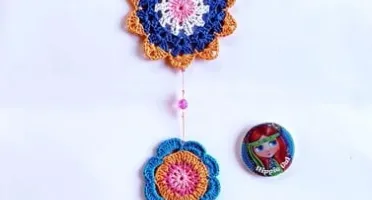 Enfeite de Parede em Crochê Flores