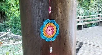 Enfeite de Parede em Crochê Flores